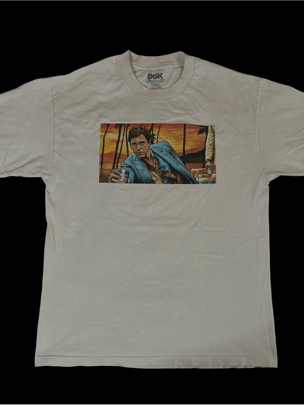 DGK White Scarface Tony Montana Men’s Large Graphic T-shirt!